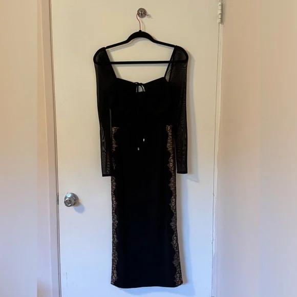 Self-Portrait Lace Dress in Black